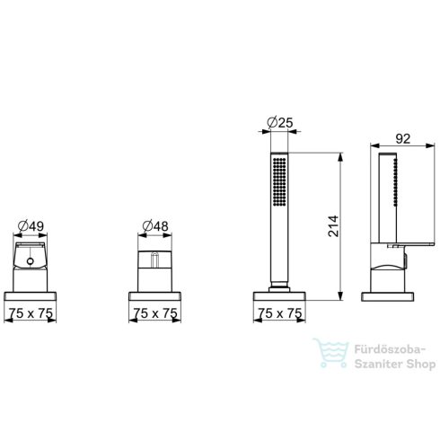 Hansa Hansastela 3 üléses kád csaptelep kifolyó és alaptest nélkül,króm 57319473