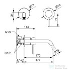 Bugnatese Kline falsík alatti mosdócsaptelep 17 cm-es kifolyóval,belső egységgel,click-clack leeresztővel,matt fehér 5745SCBI