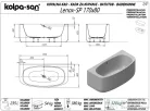 Kolpa San LENOX SP 170x80 cm-es falhoz tolható térkád fehér leeresztővel, fényes fehér 574850