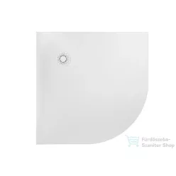   Kolpa San HOPP R 100x100 cm-es negyedköríves öntött márvány zuhanytálca, szifon nélkül, fehér 575390
