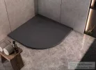 Kolpa San HOPP R 90x90 cm-es negyedköríves öntött márvány zuhanytálca, szifon nélkül, antracit 575580