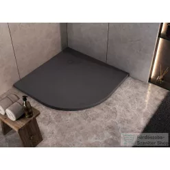  Kolpa San HOPP R 90x90 cm-es negyedköríves öntött márvány zuhanytálca, szifon nélkül, antracit 575580