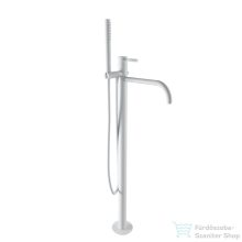   Bugnatese Kline szabadon álló kádtöltő csaptelep alaptesttel és zuhanyszettel,matt fehér 5760BI