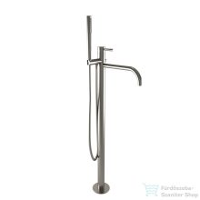   Bugnatese Kline szabadon álló kádtöltő csaptelep alaptesttel és zuhanyszettel,szálcsiszolt nikkel 5760NS