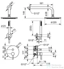 Bugnatese Kline falsík alatti komplett zuhanyrendszer 22,5 cm-es esőztetővel,belső egységgel,zuhanyszettel,króm 5774CR