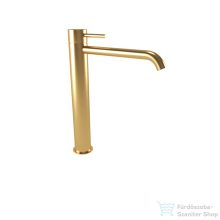   Bugnatese KLINE magasított mosdó csaptelep click-clack leeresztővel,szálcsiszolt arany 5797SCOS