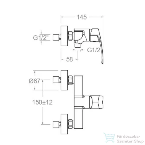 RamonSoler NEW FLY zuhany csaptelep zuhanyszett nélkül, króm 57D305879