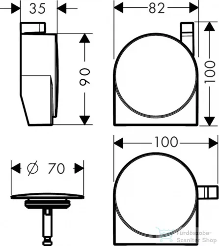 Hansgrohe EXAFILL S kádtöltő le-és túlfolyó színkészlet, matt fehér 58117700