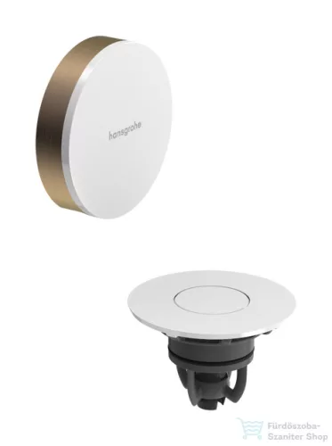 Hansgrohe FLEXAPLUS push-open színkészlet kád le-és túlfolyóhoz, fényes fehér/szálcsiszolt bronz 58187140