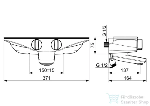 Hansa Emotion termosztátos kádöltő csaptelep zuhanyszett nélkül,króm/fehér 5864217182