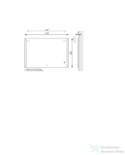 TBoss Floating Mirror Gemma 120*80 tükör LED világítással 588101
