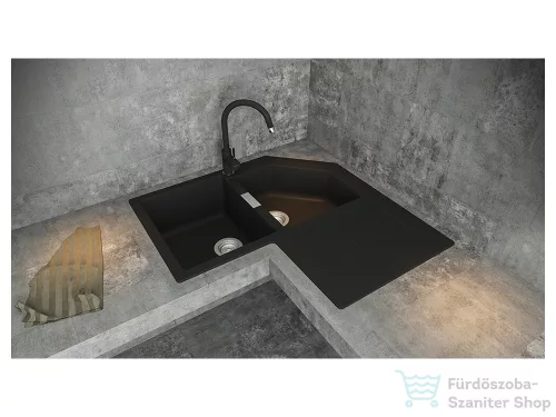 Schock PLUTOS konyhai csaptelep Cristalite Nero, gránithatású, fekete 589000NERO