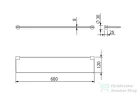 Kludi VELA R 60x12 cm-es üvegpolc, üveg/szálcsiszolt nikkel 58973N5
