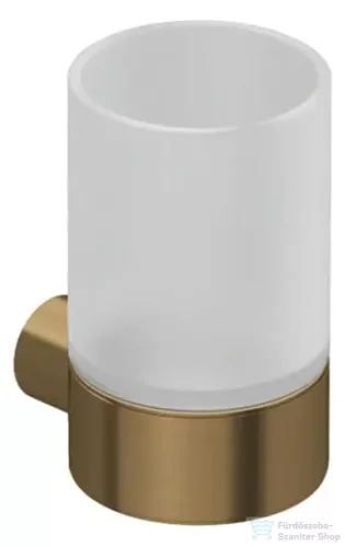 Kludi VELA R pohártartó üvegpohárral, szálcsiszolt bronz 58975N1