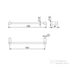 Kludi VELA R 45 cm-es törölközőtartó, szálcsiszolt arany 58980N0