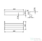 Kludi VELA R 62 cm-es törölközőtartó polc, szálcsiszolt nikkel 58989N5