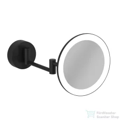   Kludi VELA R fali kozmetikai LED-es tükör 3x nagyítással, matt fekete 5899539W