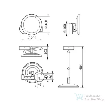 Kludi VELA R fali kozmetikai LED-es tükör 3x nagyítással, szálcsiszolt nikkel 58995N5W