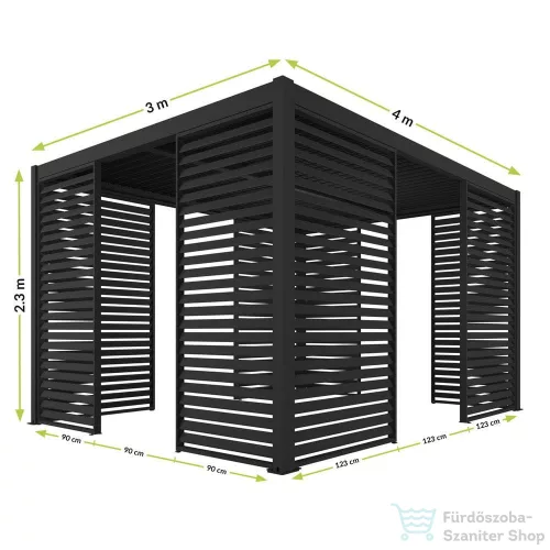 Mirpol LUXE Lamellás oldalpanel (R) 90x218cm 3 m-ig antracit 5901738197374