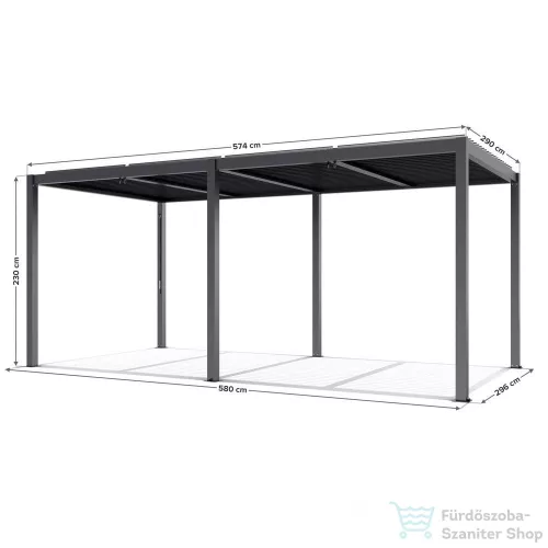 Mirpol LUXE pergola 5,8x3m antracit LED világítással 5905610251277