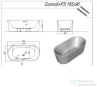 Kolpa San COMODO-FS 185x90 cm térbenálló kád , fekete-fehér 593790