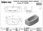 Kolpa San LENOX SP 160x80 cm-es falhoz tolható térkád fehér leeresztővel, fényes fehér 595180