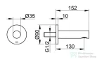 Keuco IXMO 13 cm-es fali kádöltő alaptest nélkül, króm 59545010001