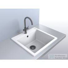   Lunart Aragorn 510 50,9x49,5 cm-es öntött gránit mosogató medence szifon nélkül,Pearl white 5999123000057