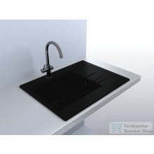   Lunart Aragorn 650 64,9x50 cm-es öntött gránit mosogató medence szifon nélkül,fekete 5999123000064