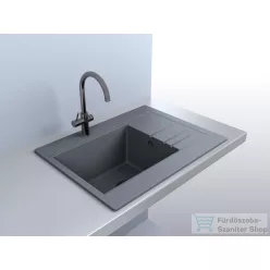   Lunart Aragorn 650 64,9x50 cm-es öntött gránit mosogató medence szifon nélkül,szürke 5999123000071