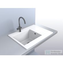   Lunart Aragorn 650 64,9x50 cm-es öntött gránit mosogató medence szifon nélkül,Pearl white 5999123000088