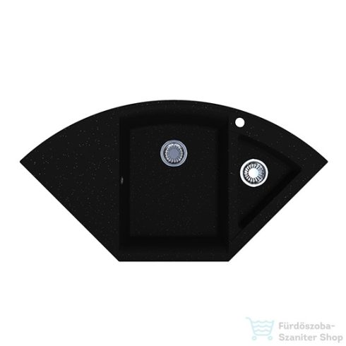 Lunart Beren 110x57,5  cm-es öntött gránit mosogató medence gyümölcsmosóval,szifon nélkül,fekete 5999123000095