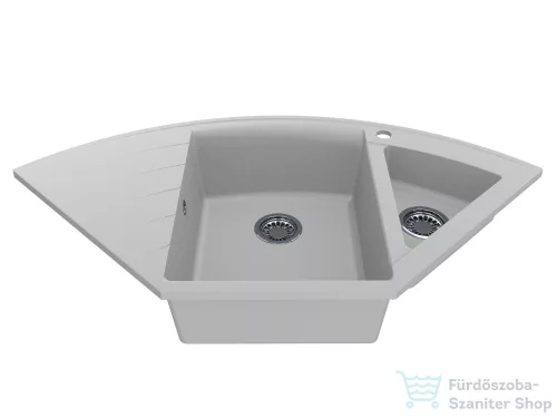 Lunart Beren 110x57,5  cm-es öntött gránit mosogató medence gyümölcsmosóval,szifon nélkül,Pearl white 5999123000118
