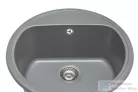 Lunart Otis 51,6 cm-es öntött gránit mosogató medence szifon nélkül,Szürke 5999123000194