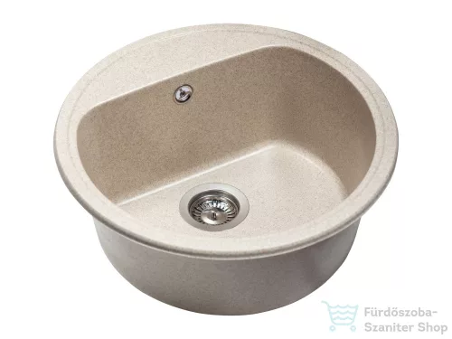 Lunart Otis 51,6 cm-es öntött gránit mosogató medence szifon nélkül,Sand 5999123000200