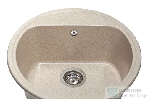 Lunart Otis 51,6 cm-es öntött gránit mosogató medence szifon nélkül,Sand 5999123000200