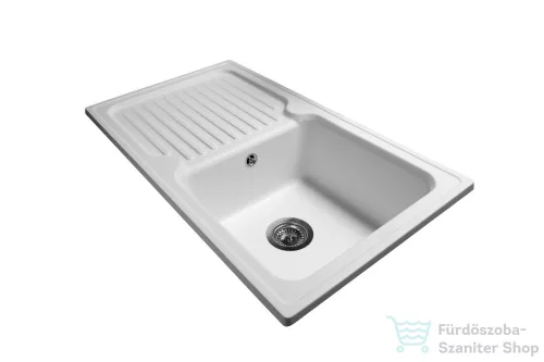 Lunart Dante 86,1x49x,6 cm-es öntött gránit mosogató medence szifon nélkül,Pearl white 5999123000293