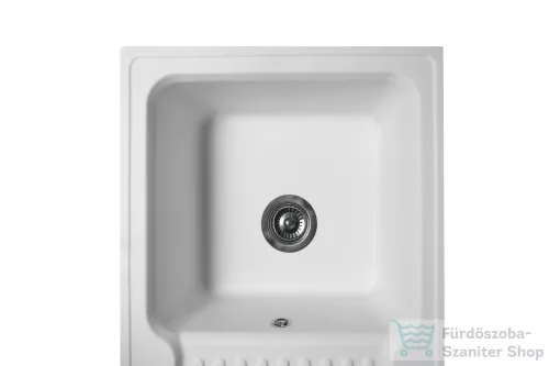 Lunart Dante 86,1x49x,6 cm-es öntött gránit mosogató medence szifon nélkül,Pearl white 5999123000293