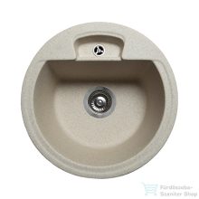   Lunart Carl 44,6 cm-es öntött gránit mosogató medence szifon nélkül,Sand 5999123000323