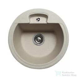   Lunart Carl 44,6 cm-es öntött gránit mosogató medence szifon nélkül,Sand 5999123000323