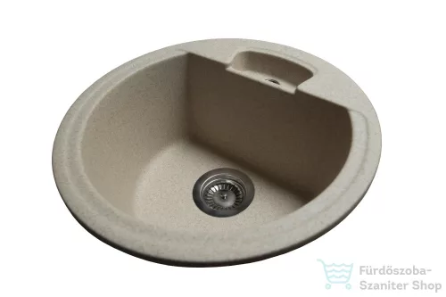 Lunart Carl 44,6 cm-es öntött gránit mosogató medence szifon nélkül,Sand 5999123000323