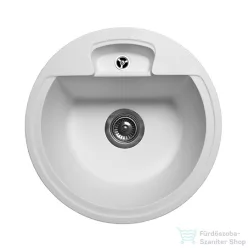   Lunart Carl 44,6 cm-es öntött gránit mosogató medence szifon nélkül,Pearl white 5999123000330