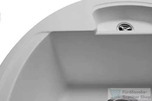 Lunart Carl 44,6 cm-es öntött gránit mosogató medence szifon nélkül,Pearl white 5999123000330