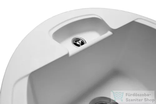 Lunart Carl 44,6 cm-es öntött gránit mosogató medence szifon nélkül,Pearl white 5999123000330