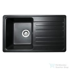   Lunart Ellis 75,8x46,2 cm-es öntött gránit mosogató medence szifon nélkül,Fekete 5999123000347