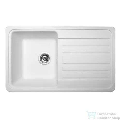 Lunart Ellis 75,8x46,2 cm-es öntött gránit mosogató medence szifon nélkül,Pearl white 5999123000378