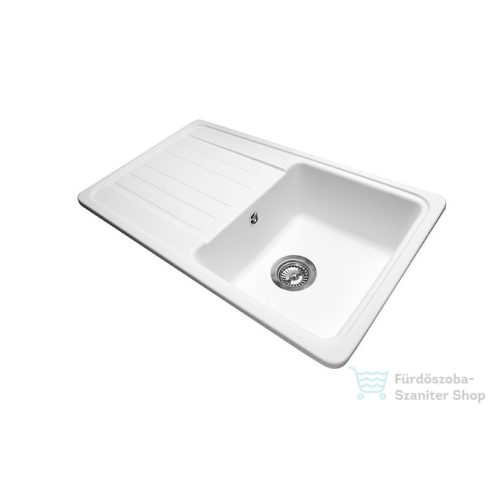 Lunart Ellis 75,8x46,2 cm-es öntött gránit mosogató medence szifon nélkül,Pearl white 5999123000378