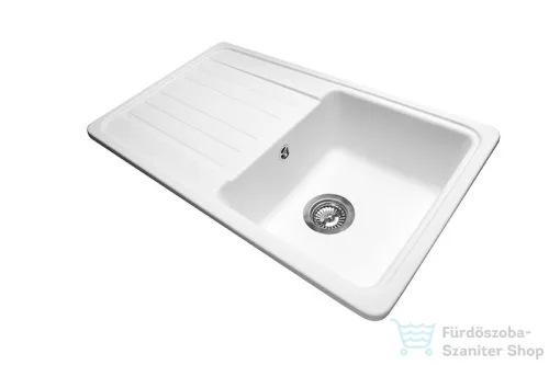 Lunart Ellis 75,8x46,2 cm-es öntött gránit mosogató medence szifon nélkül,Pearl white 5999123000378