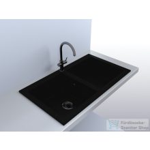   Lunart Charlotte 87x50 cm-es öntött gránit mosogató medence szifon nélkül,Fekete 5999123000439