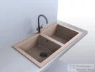 Lunart Charlotte 87x50 cm-es öntött gránit mosogató medence szifon nélkül,Sand 5999123000453